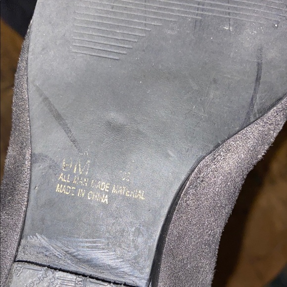 Dark Gray Knee Boots with Soft Suede Material and Slouchy Style - Picture 3 of 10